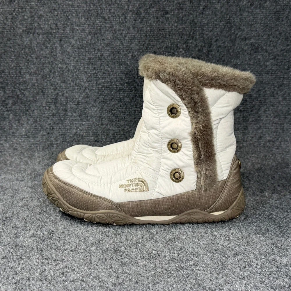 The North Face Winter Boot Women 7 White Down Puffer Outdoor Athletic Snow Shoes